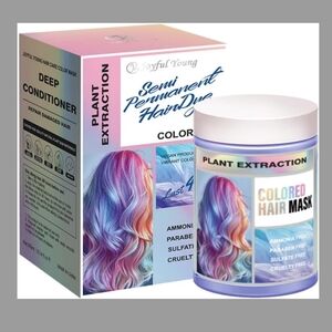 Joyful Young Vegan Semi Permanent Silver Hair Color Mask